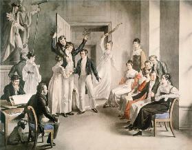 Franz Schubert (1797-1828). Gesellschaftsspiel der Schubertianer in Atzenbrugg