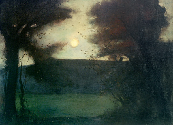 Mondaufgang über dem Grunewaldsee (Mondlandschaft) von Lesser Ury