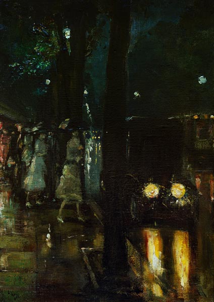 Nächtliche Szene am Kurfürstendamm mit Blick in Richtung.. von Lesser Ury