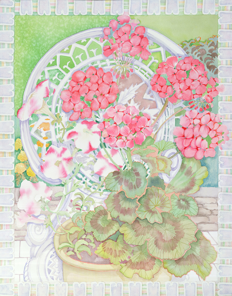 Pot of Geraniums von Lillian  Delevoryas