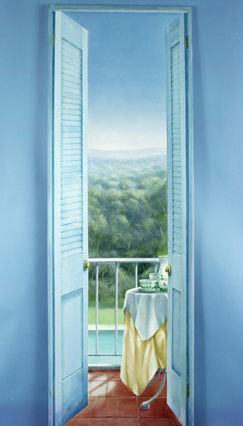 Breakfast, St. Maxime, 1984 (oil on canvas)  von Lincoln  Seligman