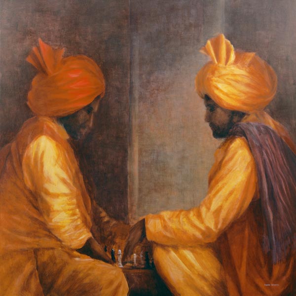 Chess Game (oil on canvas)  von Lincoln  Seligman