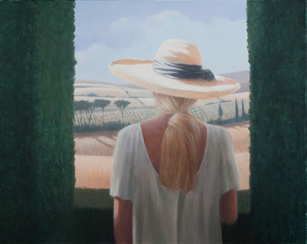 Girl, back view, Tuscany von Lincoln  Seligman