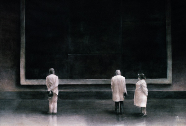 People at an Exhibition, 1990 (acrylic on paper)  von Lincoln  Seligman