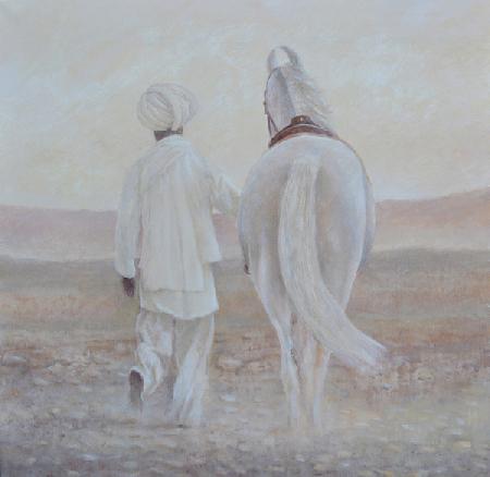 Rabari and white horse