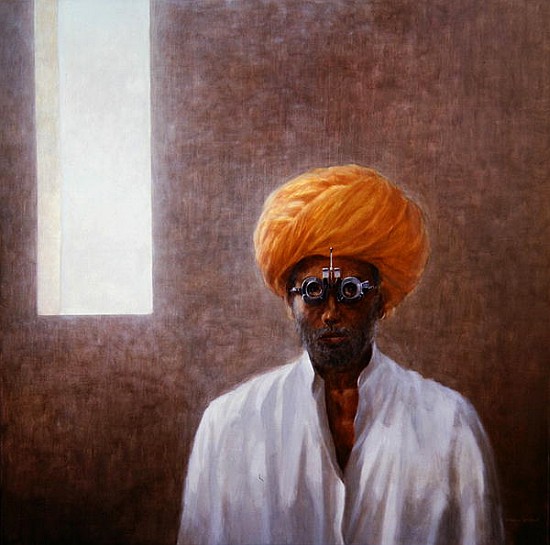 Reluctant Eye Test (oil on canvas)  von Lincoln  Seligman