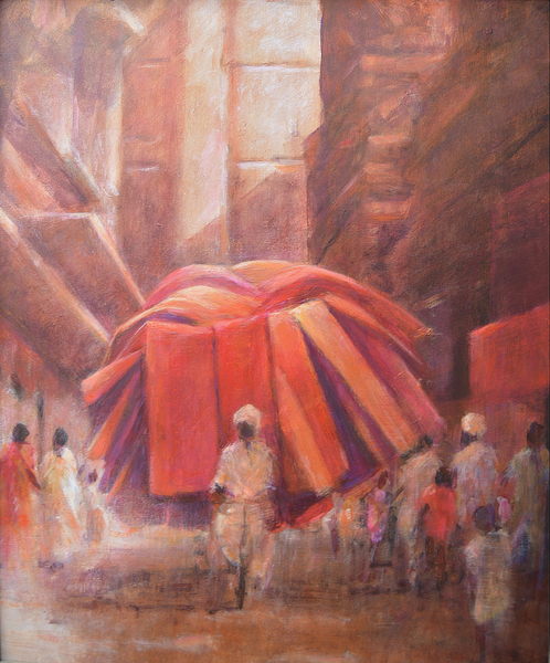 Rug seller on bike von Lincoln  Seligman