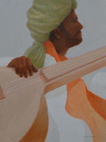 Sitar Player, Olive Turban
