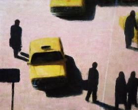 New York Taxis, 1990 (acrylic on canvas)  - Lincoln  Seligman
