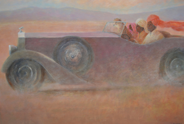 Three + cheetah in a Rolls von Lincoln  Seligman