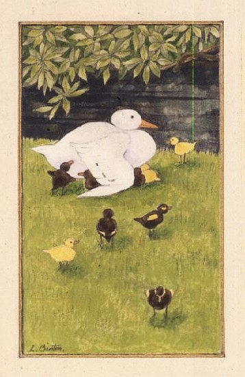 Mother Duck with Ducklings von Linda  Benton