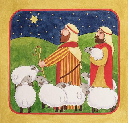 The Shepherds (gouache on paper) 