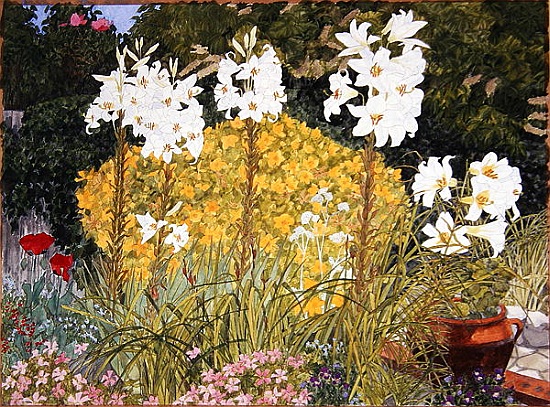 White lillies von Linda  Benton