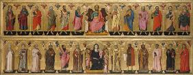 Thronender Christus mit den 12 Aposteln und Engeln