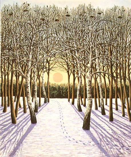 Footsteps in the Snow, 1989  von Liz  Wright