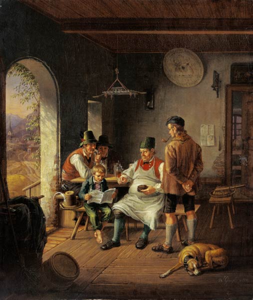 Beim Isartaler Flößerwirt. von Lorenzo Quaglio d.J.