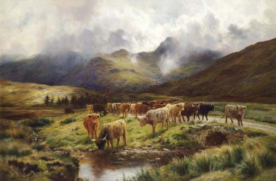 Eine Hochland-Herde bei Strathfillan, Perthshire von Louis Bosworth Hurt