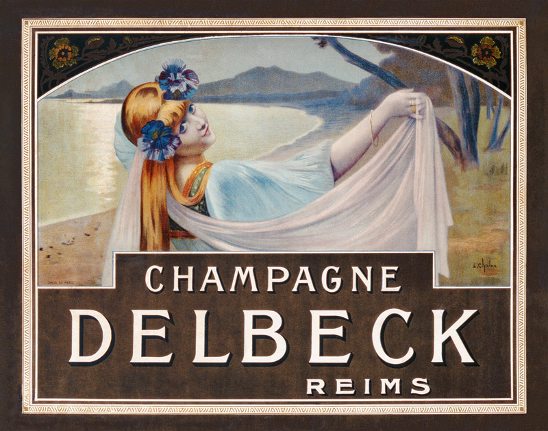 Advertisement for Champagne Delbeck, printed by Camis, Paris von Louis Chalon