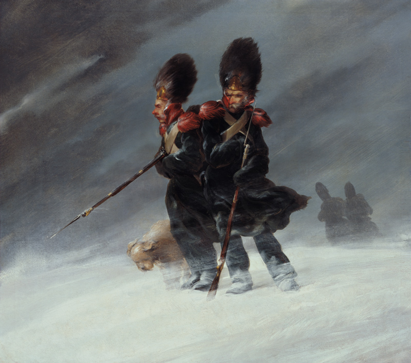 Grenadiere im Schnee von Louis Ferdinand von Rayski