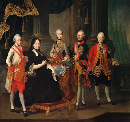 Maria Theresia mit vier Söhnen