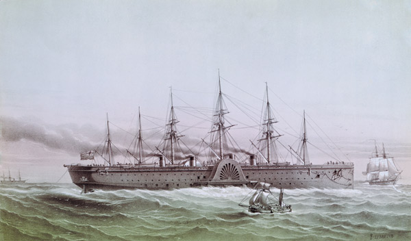 The Great Eastern Laying Electrical Cable between Europe and America von Louis Le Breton