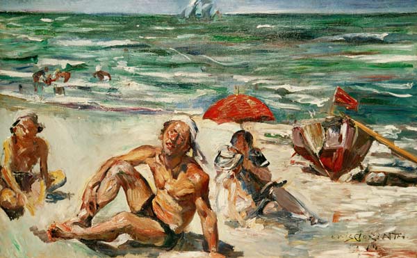 Am Strand von Forte dei Marmi von Lovis Corinth