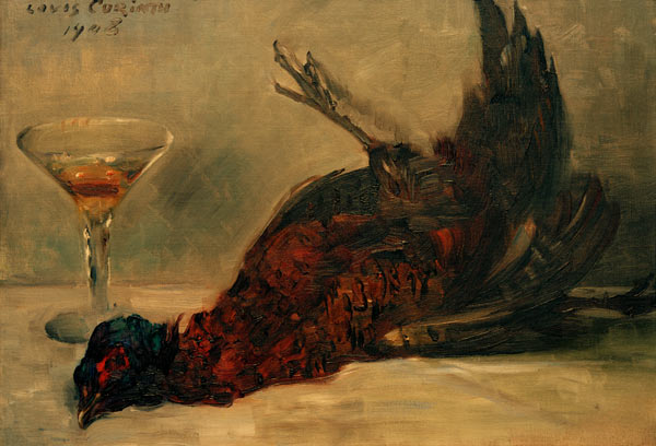 Stilleben mit Fasan und Weinglas von Lovis Corinth