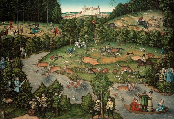 Hirschjagd bei Torgau von Lucas Cranach d. Ä.