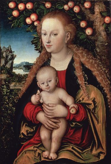 Madonna mit Kind unter dem Apfelbaum