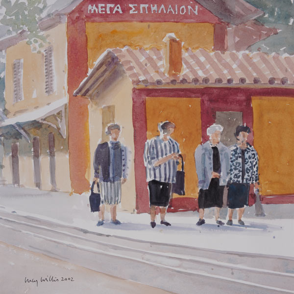 Getting Down at Megaspilaion, 2002 (w/c on paper)  von Lucy Willis