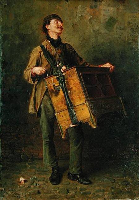 The Hurdy-Gurdy Man von Ludwig Knaus