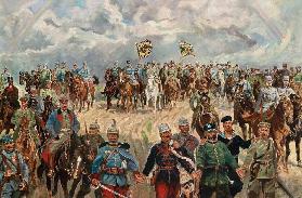 Die verbündeten Monarchen mit ihren Feldherren im 1. Weltkrieg