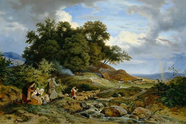 Böhmische Hirtenlandschaft. von Ludwig Richter