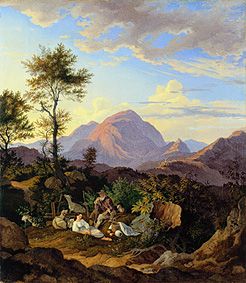 Rocca di Mezzo im Sabinergebirge von Ludwig Richter