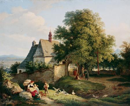 Die Kirche bei Graupen in Böhmen