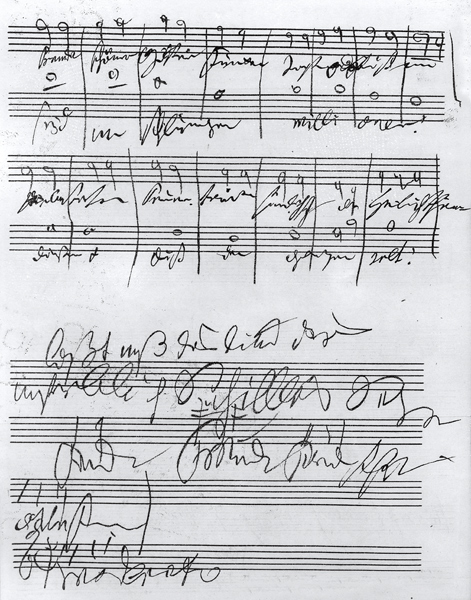 Handwritten musical score (ink on paper) von Ludwig van Beethoven
