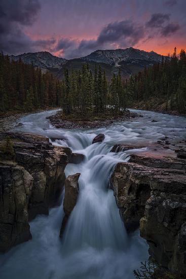 Sunrise at Sunwapta Falls