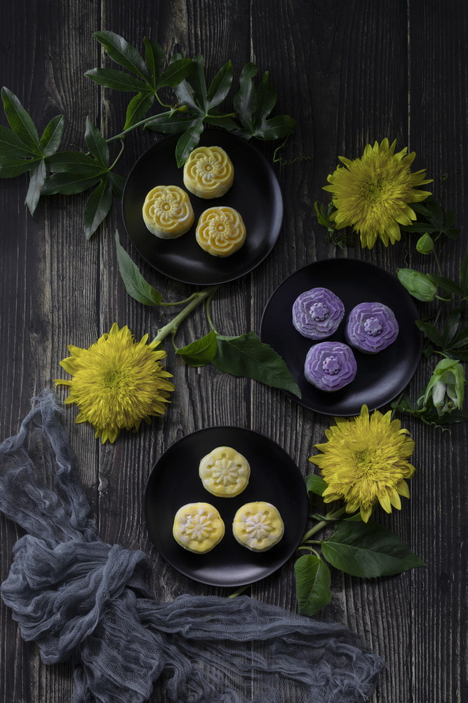 Snowy Mooncake and Sunflower von Lydia Jacobs