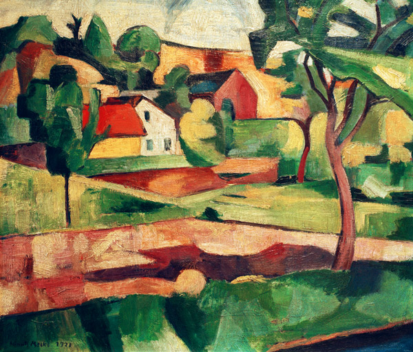 Niederrheinisches Dorf von Helmuth Macke
