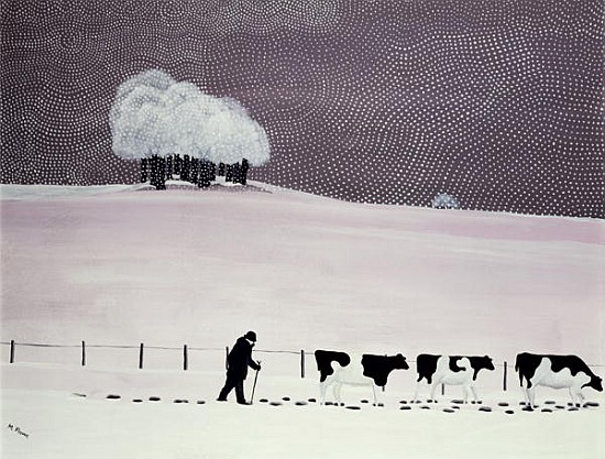 Cows in a snowstorm  von  Maggie  Rowe