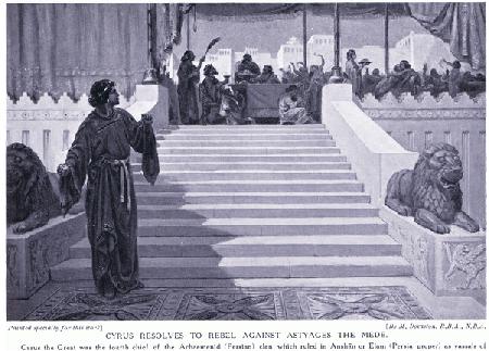 Cyrus resolves to rebel against Astyages the Mede 550 BC