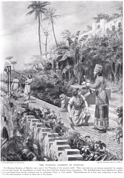 The Hanging Gardens of Babylon, illustration from Hutchinsons History of the Nations von Margaret Dovaston