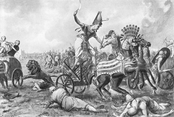 The Battle of Kadesh, between Ramses II and the Hittite Empire in May 1274 BC von Margaret Dovaston