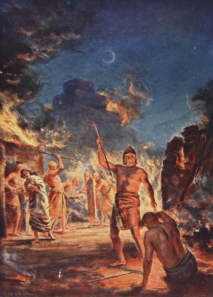 The Burning of Lagash, illustration from Hutchinsons History of the Nations, c.1910 von Margaret Dovaston