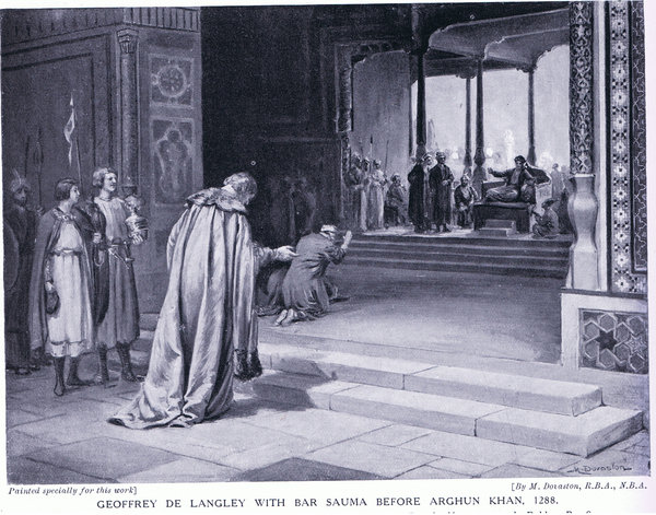 Geoffrey de Langley with Bar Sauma before Arghun Khan 1288AD von Margaret Dovaston