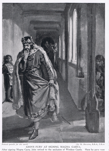 Johns fury at the signing of Magna Carta AD1215s von Margaret Dovaston