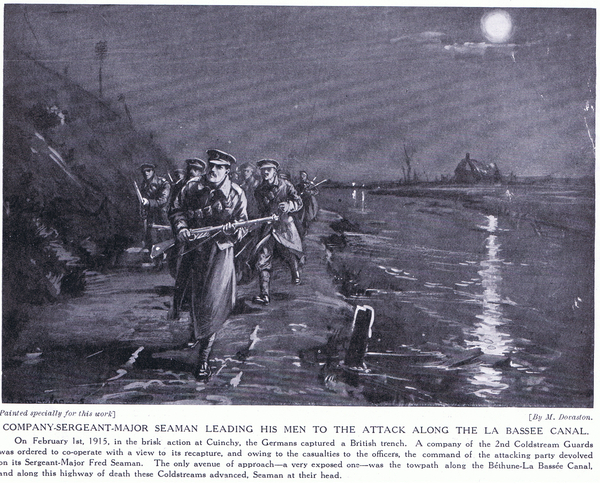 Company Sergeant Major Seaman leading his men along the La Basse Canal February 1915 von Margaret Dovaston