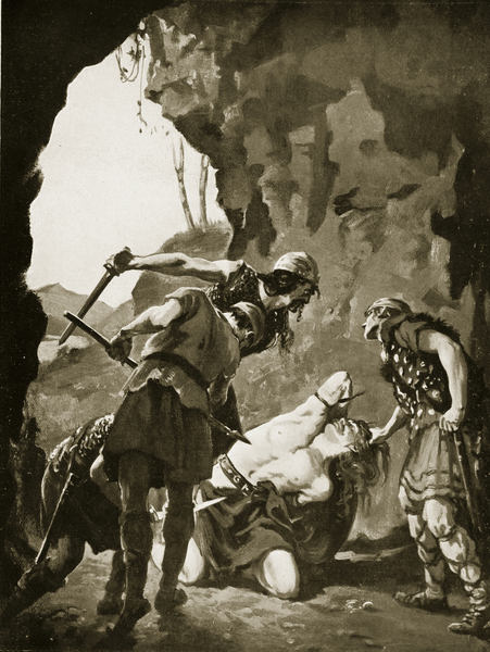 Constantine II Slain by the Danes, 881 AD, illustration from Hutchinsons Story of the British Nation von Margaret Dovaston