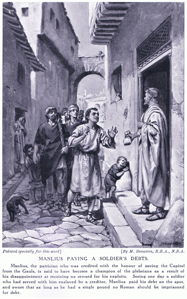 Manlius paying a soldiers debt von Margaret Dovaston