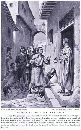 Manlius paying a soldiers debt